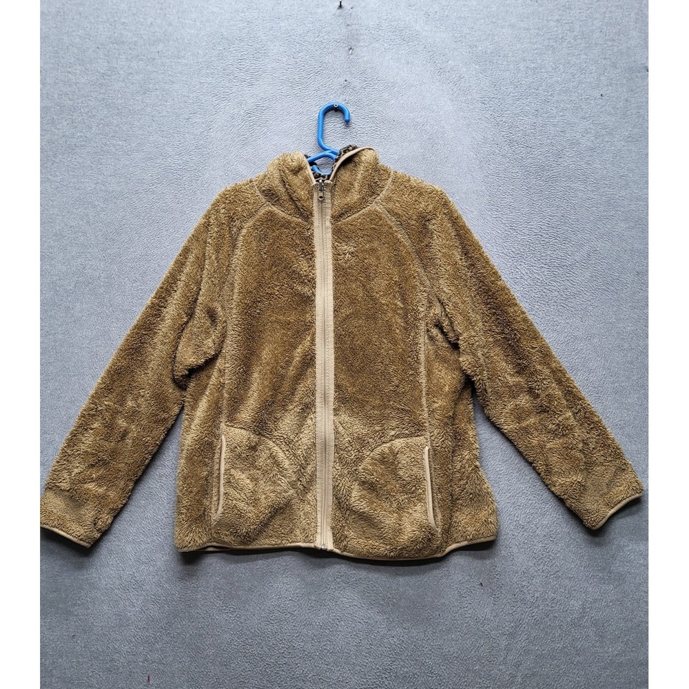 Covington‎ Women Jacket XL Brown Leopard Fleece Mob Wife Reversible